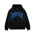 RHINESTONE HOODIE (BLACK/CAPRI BLUE)