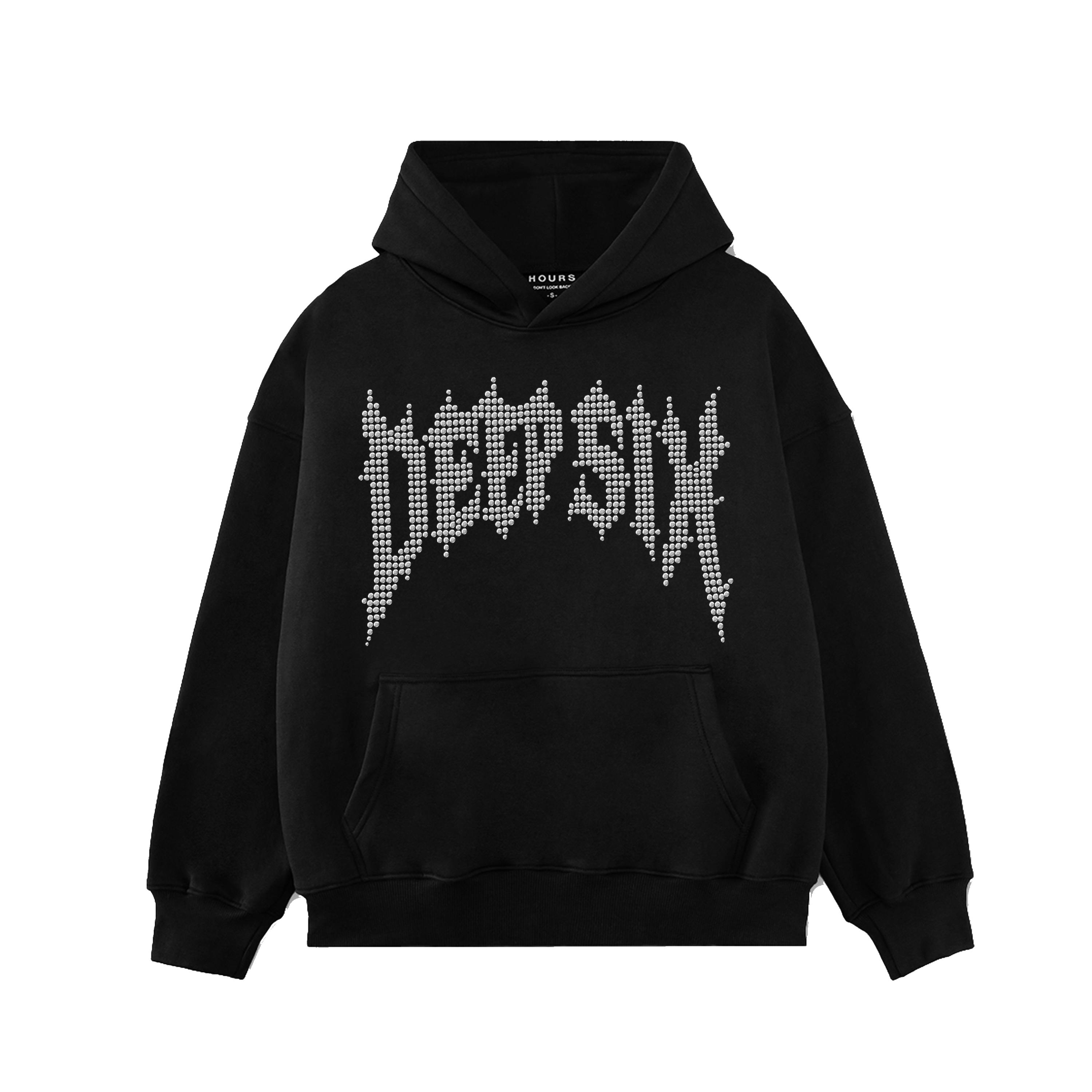 RHINESTONE HOODIE (BLACK/HEMATITE)