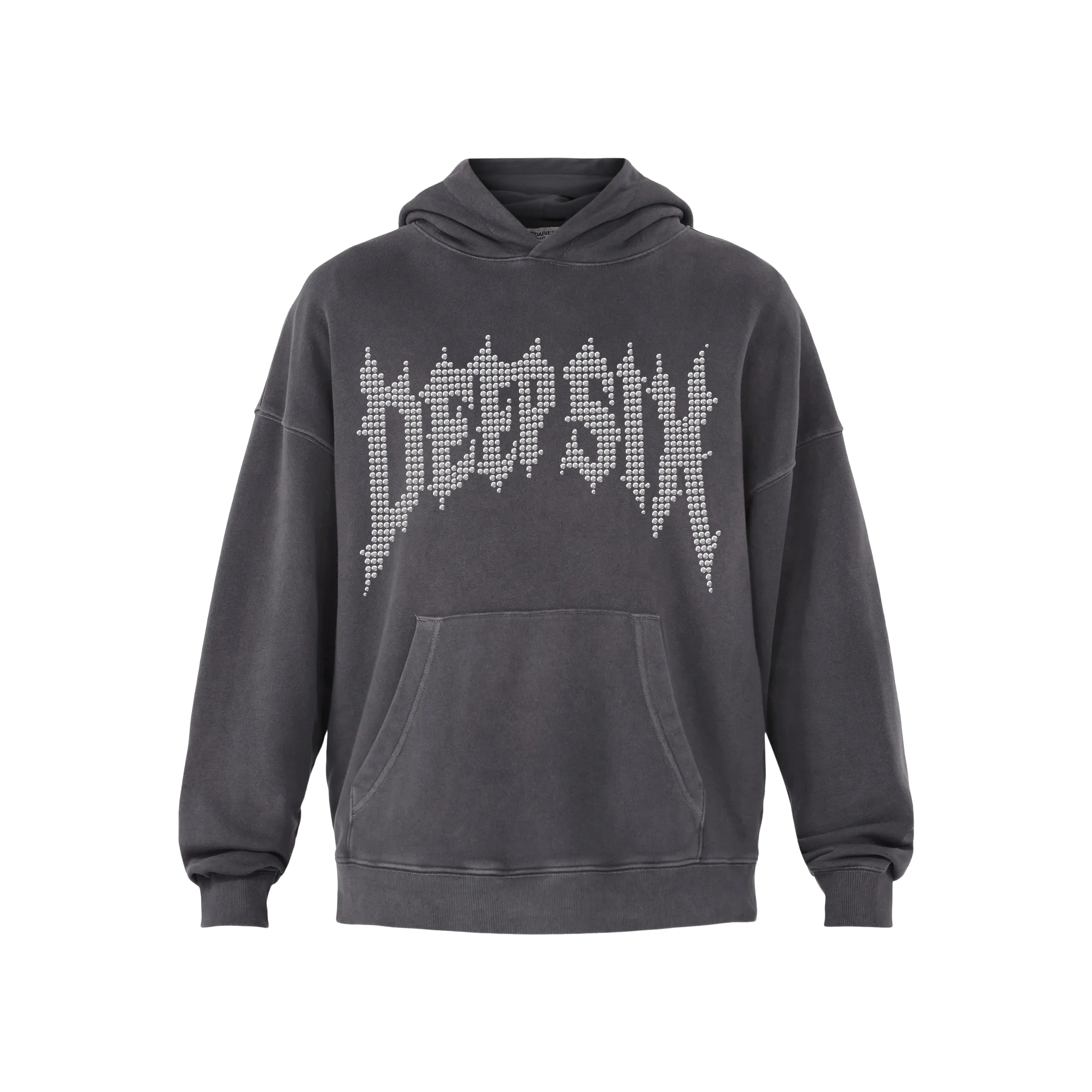 RHINESTONE HOODIE (GRAY/HEMATITE)