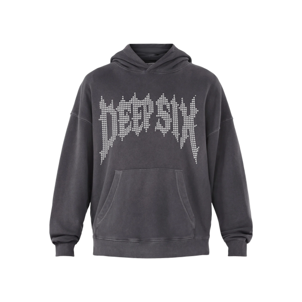 RHINESTONE HOODIE (GRAY/HEMATITE)