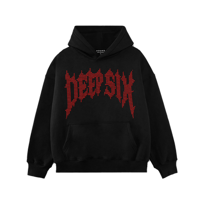 RHINESTONE HOODIE (BLACK/SIAM)